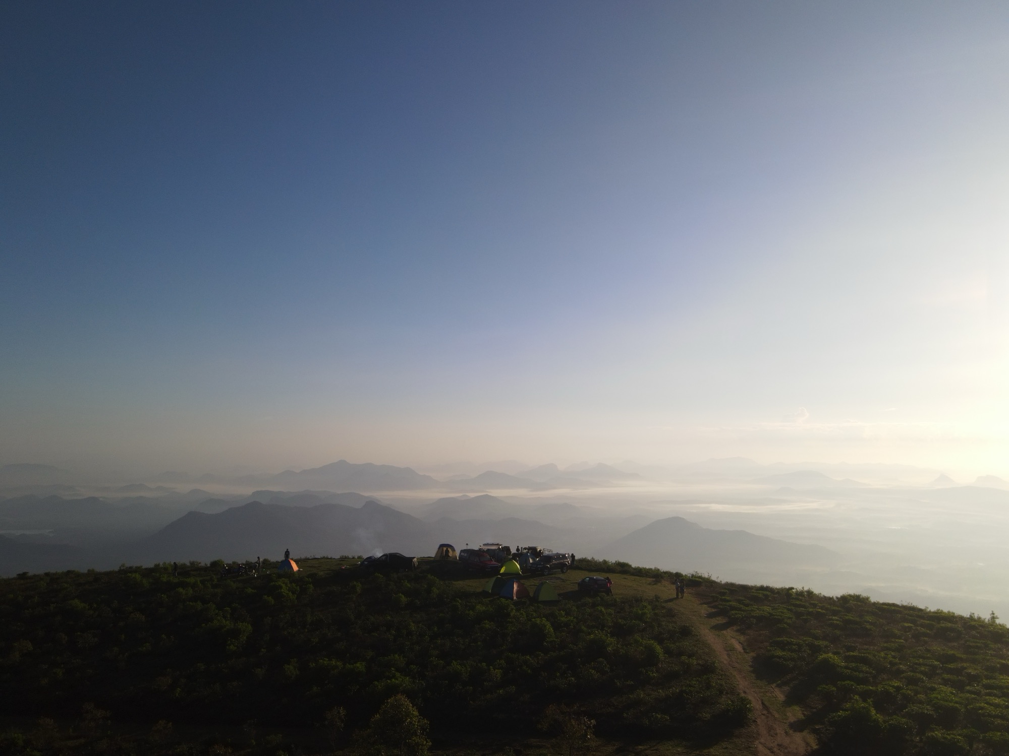 Aerial view of a hidden Sri Lankan pathana landscape